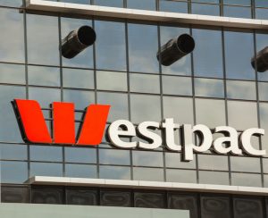 Westpac signage on a glassbuilding