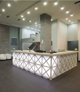 Modern reception of a hotel